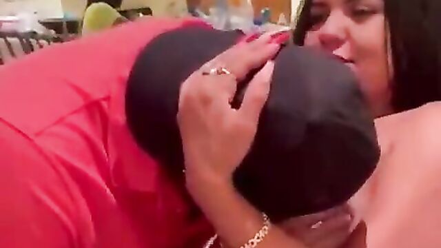 Sucking A Mexican Stripper's Breasts In Public In A House Party - 5 image