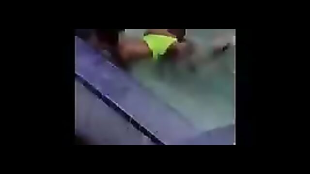 Two College Students Caught Having Hot Sex In The Pool In Public
