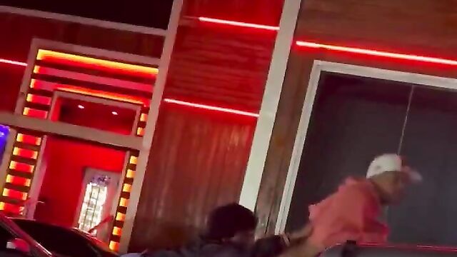 Girlfriend Caught Eating Boyfriend's Ass In Public - 1 image