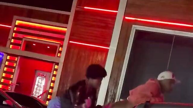 Girlfriend Caught Eating Boyfriend's Ass In Public - 5 image