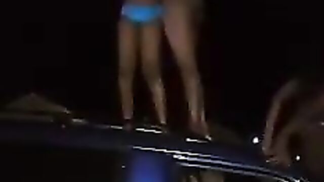 Pussy And Ass Exposed As Mzansi Girls Strip And Dance Naked On A Car Roof Outside A Nightclub In Public