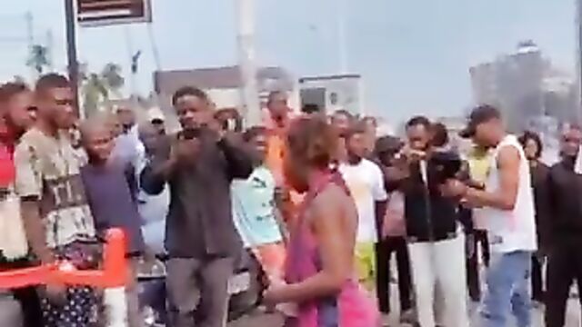 African Woman With Bushy Pussy Strips Naked And Runs Mad In Public, Showing Boobs And Ass - 3 image