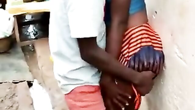 Young African Couple Caught Having Sex In Front Of Public Toilet - 2 image