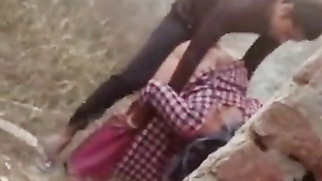 Indian Couple Caught Having Doggy Style Sex In An Abandoned Building In Public - 1 image