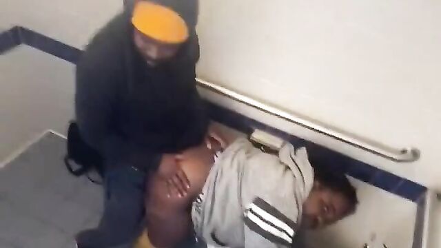 Caught And Busted While Having Doggy Style Sex In The Toilet - 1 image