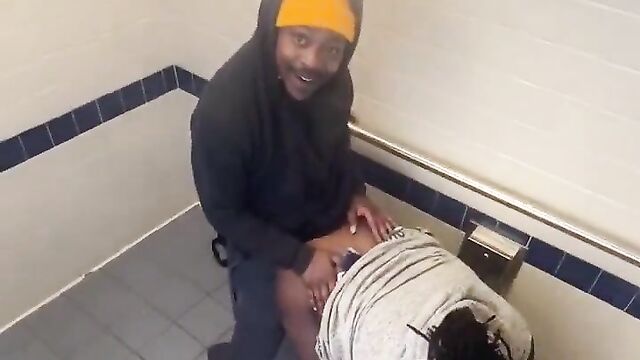 Caught And Busted While Having Doggy Style Sex In The Toilet - 4 image