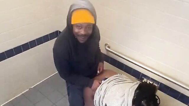 Caught And Busted While Having Doggy Style Sex In The Toilet - 5 image