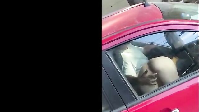 Fingering And Sex In A Car In Public - 1 image