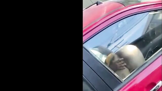Fingering And Sex In A Car In Public - 5 image