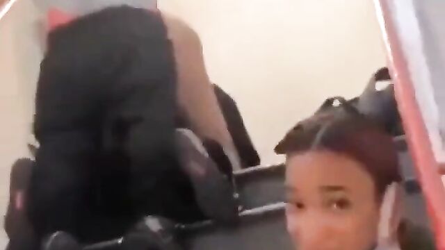 Couple Caught Having Doggy Style Sex On The Staircase In Public - 3 image