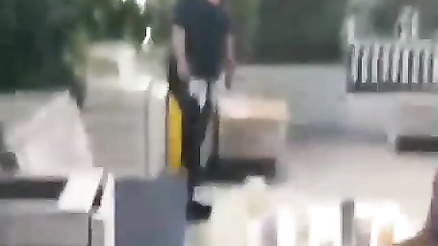 Crazy chick masturbating in a public outdoor location and asked to leave! - 3 image