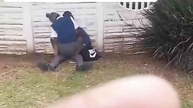 2 South African SHS Students Wearing School Uniform Caught Having Sex In Public - 1 image