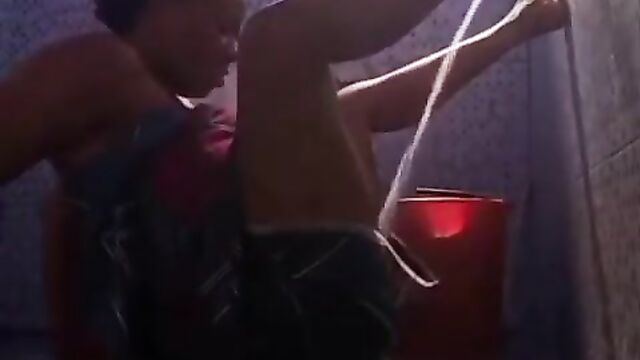 African Prostitute Washing Her Pussy With Tap Water After A Hot Fuck - 3 image