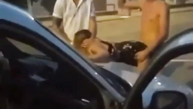 Crazy White Guys Caught Having Threesome Sex On The Roadside In Public - 4 image