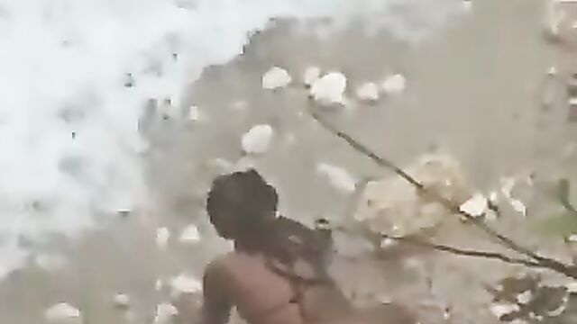 Naked African Couple Having Sex On The Beach - 5 image