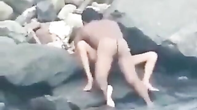 Naked Couple Caught Having Sex By The Seaside In Public - 3 image