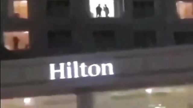 Foursome Sex In Public In Hilton Hotel - 1 image
