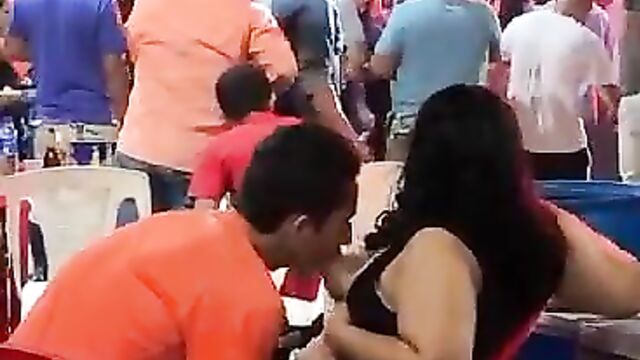 Man Sucking Girlfriend's Breasts In Public (Full Video 18+) - 3 image