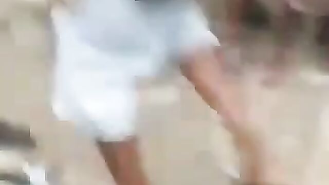 Naked African Mad Woman With Small Breasts And Wide Pussy Fucking Herself With Stick In Public