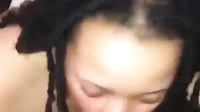 Girl Goes Crazy While Giving Blow Job