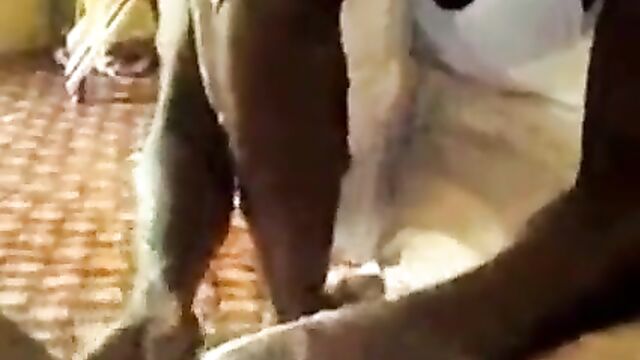 Hausa husband shaving wife’s pussy in public