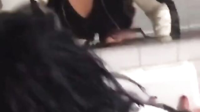 2 College Students Caught Having Doggy Style Sex In The Toilet - 1 image