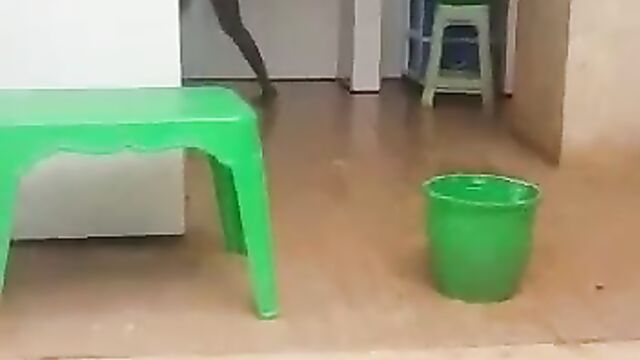 Toto Exposed in Public As Landlord Records House Girl Cleaning His House Without Panties - 1 image