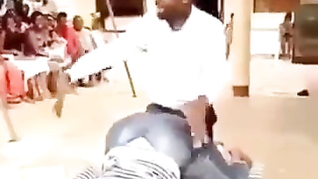 Ugandan Pastor Teaching Doggy Style Sex Position In Church In Public - 1 image