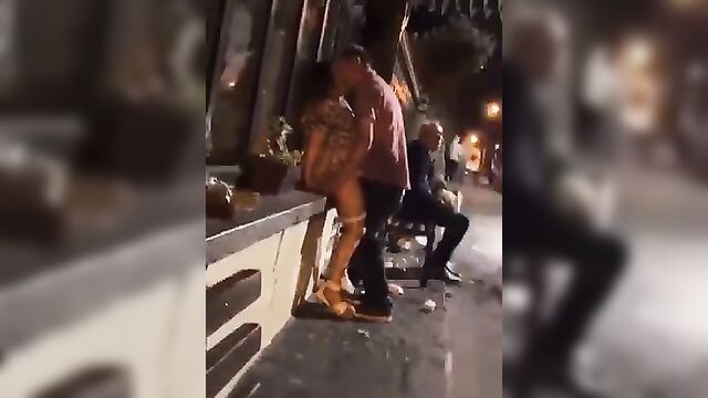 Horny Couple Caught Fucking In Public At Night - 4 image