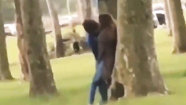Guy Fingering Girlfriend In Public Park - 3 image