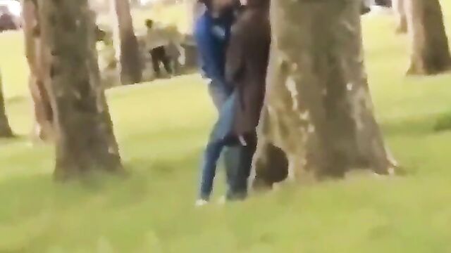Guy Fingering Girlfriend In Public Park - 4 image