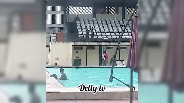 African Couple Caught Having Sex In The Pool In Public - 3 image