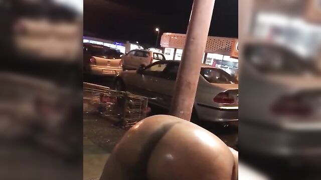 Drunk Whore With Big Tits Caught Naked In Public Outside A Night Club In South Africa - 2 image