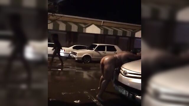 Drunk Whore With Big Tits Caught Naked In Public Outside A Night Club In South Africa