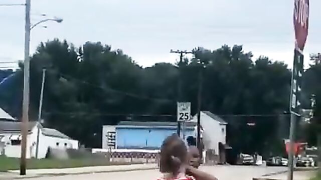 Boobs Out As African American Girl Beats Up Her 2 Opponents While Fighting In Public - 1 image