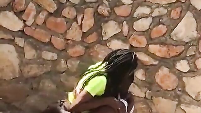 Legon Student Fucking Girlfriend With Big Nyash On A Chair In Public - 5 image
