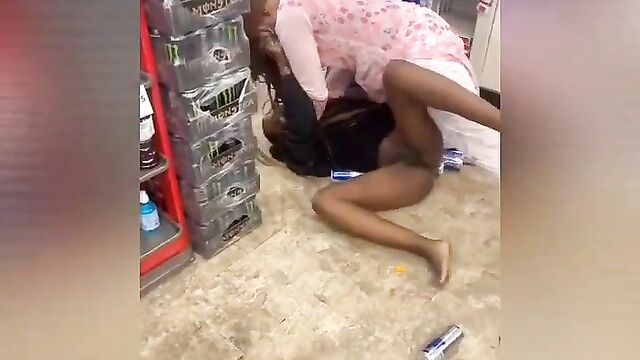 Pussy Exposed In Public As 2 Black Women Get Caught Fighting In A Store