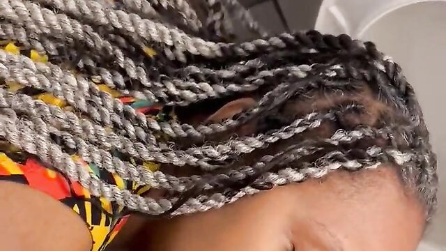 Crazy Girl Sucking Dick While The Man Is Urinating In The Toilet