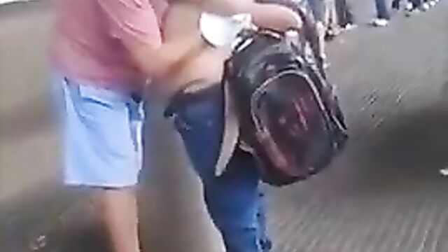 Sucking Breasts In A Bus Station In Public - 4 image