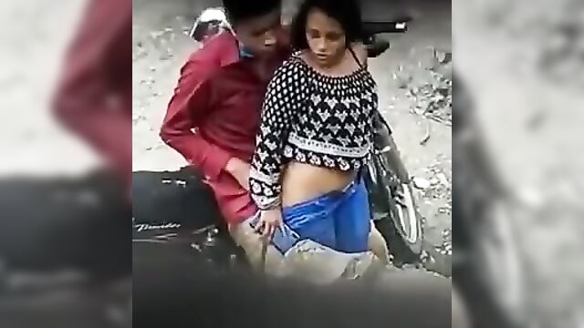 Horny Pakistani Couple Caught Having Discreet Sex On A Bike In Public - 2 image