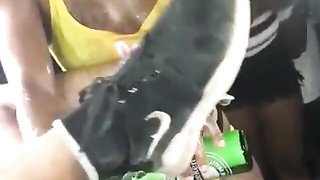 Pussy Exposed As Thot Squirts While Getting Fingered In The Club In Public - 3 image