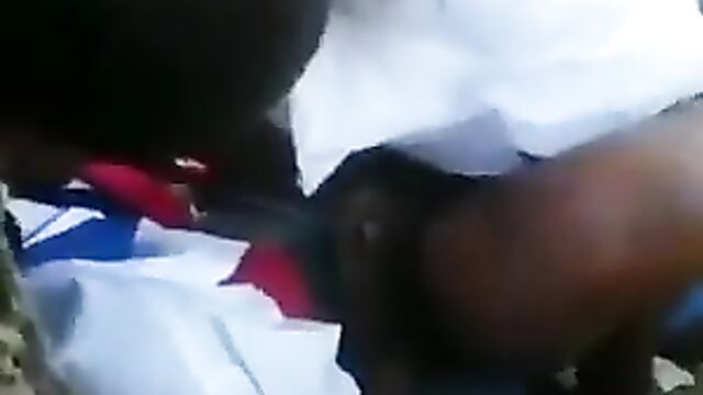 2 Students In Uniform Caught Having Sex In The Bush In Public - 1 image