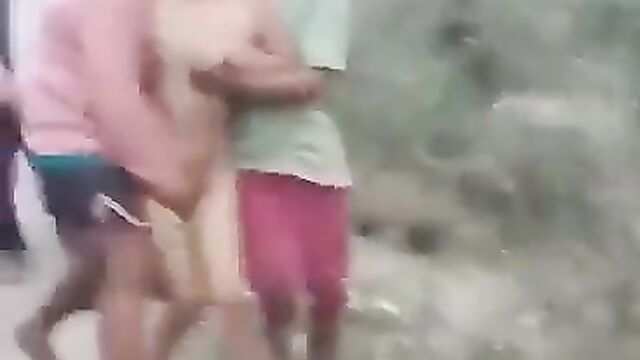 Mob Fingering 2 Women And Playing With Their Boobs While Parading Them Naked In Public In India! - 5 image