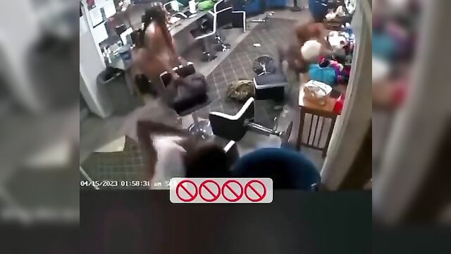 Naked Strippers Caught Fighting Over A Man In Public IPcam - 2 image