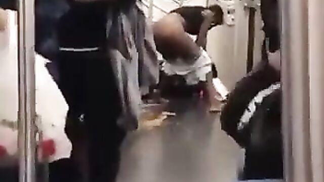 Crazy Woman Pooping On A Train In Public - 1 image