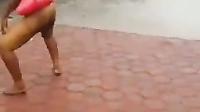 Mad African Woman With Big Breasts Caught Naked In Public Carrying Handbag (Full Video 18+) - 3 image