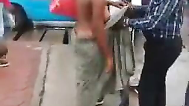 Mad African Woman With Big Breasts Caught Naked In Public Carrying Handbag (Full Video 18+) - 5 image