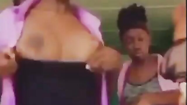 Must Watch: LAUTECH female students caught stripping and exposing their breasts in public