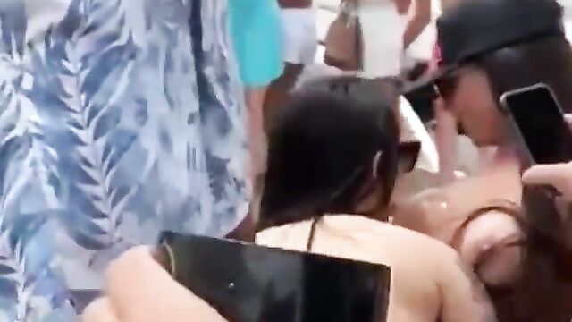 Sucking Breasts And Flashing Boobs In Public On A Speedboat