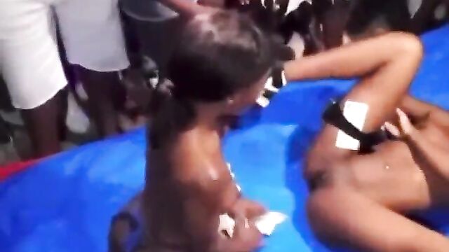 Toto Exposed In Public As 2 Naked Strippers Eat Pussy To Entertain Guests At A Club For Money - 1 image